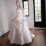 French-Style Linden Light Wedding Dress 2025 New Bridal Simple Niche High-End Feeling Out Yarn Tail White Dress Dress HZ0517