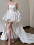 Breast-Shape Wedding Dress Woman 2026 New Bridal Wedding Temperament Go Out Yarn Light Luxury Small Travel Simple Short HZ0517
