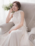 Temperament Light Wedding Dress New Shoulder Chiffon Dress Sen Series Shoot Small Tail Lawn Wedding Super Fairy Welcome White Yarn HZ0517