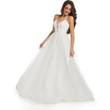 V-Neck Wedding Dress New Sling Strip De-Back Repair Simple Large-Size Trend Travel Main Wedding Dress HZ0517