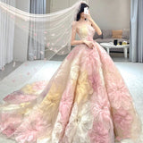 Wedding Dress 2026 New Flower Tug-Tail Bride Wedding Performance Art Examination Breast High-End Light Luxury Travel Dress Dress Dress Dress Dress HZ0517
