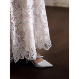 French Certificate Registration Light Wedding Dress High-End Dress Temperament Banquet Sling Lace Engagement Dress Dress HZ0517