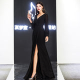 Dress Women's Banquet Evening Dress 2025 New Slim Red Temperament Host Dress Simple And Generous HZ0517