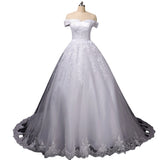 One-Word Shoulder Lace Wedding Dress 2026 New Main Wedding Dress Fairy Dream Tail Bride Wedding Dress HZ0517