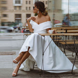 Wish New Dingy Wedding Dress Elegant Simple Shoulder Dress Woman HZ0517