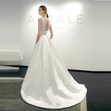 New French Wedding Dress 2026 Set Of Thin V Collar European Court A Thort Tail Wedding Dress Sen Sen HZ0517