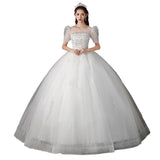 2025 New Main Wedding Dress Heavy Industry French Bridal Bubble Sleeve Small Court Light Wedding Dress F95 HZ0517