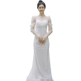 Sen's Light Wedding Dress Bride Simple Super Fairy Outdoor Travel Shooting Lawn Wedding With Long Sleeves Welcome Dress HZ0517
