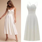 Travel Shot Wedding Dress 2026 New Spring Fresh Simple White Slings Small Dress Dress HZ0517