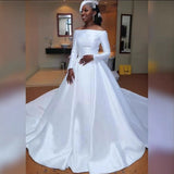 The Main Wedding Dress 2026 New Drag-Tailed Bridal Temperament Simple Slim Thin And Coarse Arm Wedding Dress HZ0517