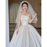 Sing Noodle Wedding Dress 2026 New Bridal Yarn French Retro At-Award Princess High-End Feel Breast Welcome Yarn HZ0517