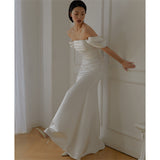 A Toasting Female Bride's Wedding Temperament Mage Elegant Evening Dress Light Luxury Niche Performance Corset Dress HZ0517