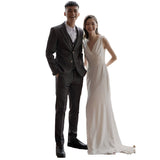 French Light Wedding Dress Simple Vertebry Temperament White Usually Wear Host Dress Dress Dress Dress HZ0517