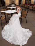 Bridal Wedding Dress Female Sen Tie Waist Fishtail Super Fairy Thin High Elegant Temperament Yarn Dress HZ0517