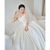 Sing Noodle Wedding Dress 2026 New Bridal Yarn French Retro At-Award Princess High-End Feel Breast Welcome Yarn HZ0517