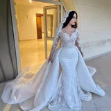Lace Wedding Dress 2026 New Bridal Temperament Line Long Sleeve Welcome Out Of The Yarn High-End Fishtail Dress Woman HZ0517