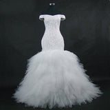 Fishtail Strap Main Wedding Dress Lace Long Bride Wedding Mid-Rise Large Dress Summer HZ0517