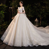 French At-Fugitive Princess Light Wedding 2026 New Bridal Master Yarn Lawn Fairy Dress Big Drag Tail Repair Wedding Dress HZ0517