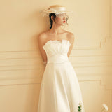 French-Style Denoodle Wedding Dress New Simple Thin Princess Qidi A Swing Travel Shot Wedding Dress Sen Is A Small Man HZ0517