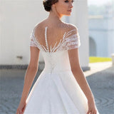 One-Word Shoulder Wedding Dress Princess Aristocratic Temperament Luxury Lace Shiny Heavy Industry Wedding Dress HZ0517
