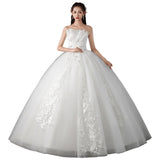 Wedding Bride Drag-Tailed Sexy 2025 New White Breast Lace Simple Fairy Temperament Wedding Dress F89 HZ0517