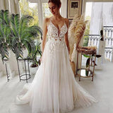 Women's Wedding Dress Lace Ribbon Beach Dress Wedding Party Dress HZ0517