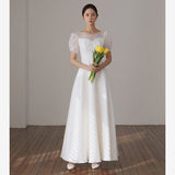French Light Wedding Dress 2026 New Density Simple Light Yarn White Dress Dress Welcome Out Of The Yarn HZ0517