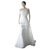 French One-Word Bridal Wedding Dress High Quality High-Quality Light Luxury Niche Temperament White Fishtail Welcome Yarn HZ0517