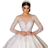 Bridal Main Wedding Dress Luxury Embroidery Lace Sexy V Collar Big Tail Master Wedding Dress Wedding Dress Woman HZ0517
