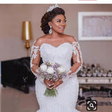 African Bride Wedding Dress Lace Fishtail 2026 New Wedding Brides Wedding Long Sleeve Wedding Spring HZ0517