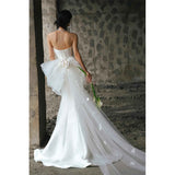 French Braped Light Wedding Dress 2026 New Bridal Densate White Fishtail Simple Sen Small Dress HZ0517