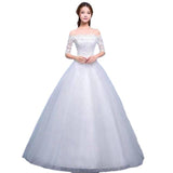 Bride Wedding Dress 2026 New Lace Word Shoulder Scrapped Simple Temperament Bride Spring Thin Korean Wedding Dress HZ0517