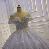 Main Wedding Dress 2026 New Large-Size Open-Shoulder Squin Lace Court Style Heavy Industry Sexy Wedding Dress HZ0517