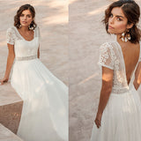 2026 White Super Fairy Beach Vacation Daily Dress Chiffon Lace Bare Back Light Wedding Dress Direct HZ0517