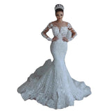 2026 New Wedding Dress Sexy Deep V-Neck Fishtail Wedding Dress Lace Wedding Dress HZ0517