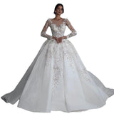Wedding Dress 2026 Spring New Bride One-Word Fashion Sexy Thin Lace Wedding Dress Tail Size HZ0517