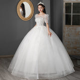 2025 New Main Wedding Dress Heavy Industry French Bridal Bubble Sleeve Small Court Light Wedding Dress F95 HZ0517