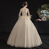 Wedding Dress 2026 New Spring Temperament Bridal Bridal Line Shoulder Long-Sleeved Super Fairy Dream Simple Princess Light Wedding Dress HZ0517