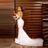 One-Word Shoulder Wedding Dress 2026 New Drag African Bride Fishtail Sexy Outdoor Lawn Welcome Yarn HZ0517