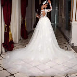 2026 New Wedding Dress Ebay Sexy Heavy Industry Lace Wedding Dress Big Tail Can Be Detachable HZ0517