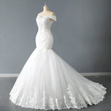 Light Main Wedding Dress Woman 2026 New Word Shoulder Bride Goes Out Super Xiansen Simple Tail HZ0517