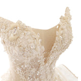 2026 New Elegant Wedding Dress Elegant Thin Shoulder Deep V Wedding Dress Female Court Style Wedding Dress HZ0517
