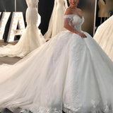 Temperament Wedding Dress Shoulder Lace 2026 New Elegant Tulle Bridal Wedding Dress Sweet Princess Wedding Dress HZ0517