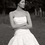 Brassing Retro Taffeta Wedding Dress Before The Short After The Long Niche Bride Outdoor Wedding Thin Main Yarn Travel Shot Light Wedding Dress HZ0517