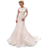 Long-Sleeved Lace Wedding Dress 2026 New Showback Bride Wedding Linen Wedding Dress Dress Dress HZ0517