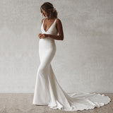 Sexy Deep V Bareback Mermaid Evening Dress Small Tail Formal Prom Party Dress HZ0517