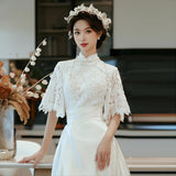 New Chinese Lace Evening Dress Niche Silk Dress Retro Improved Cheongsam Bridal Temperament Engagement Welcome Out Of The Winter HZ0517