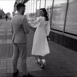 Travel Shot Wedding 2026 Spring New Marriage Long-Sleeved Super Fairy Simple White Registration License Evening Dress Dress HZ0517