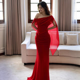 A Toasting Suit Senior Fishtail Red Bride Niche Wedding Morning Dress French Engagement Banquet Dress 2025 New HZ0517