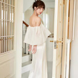 French Bridal High-End Smear Simple Light Luxury Dress Sensing White Wedding Dress Niche Temperament Morning Robe HZ0517